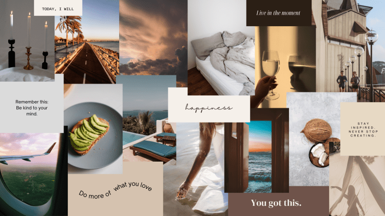 Example template of a vision board