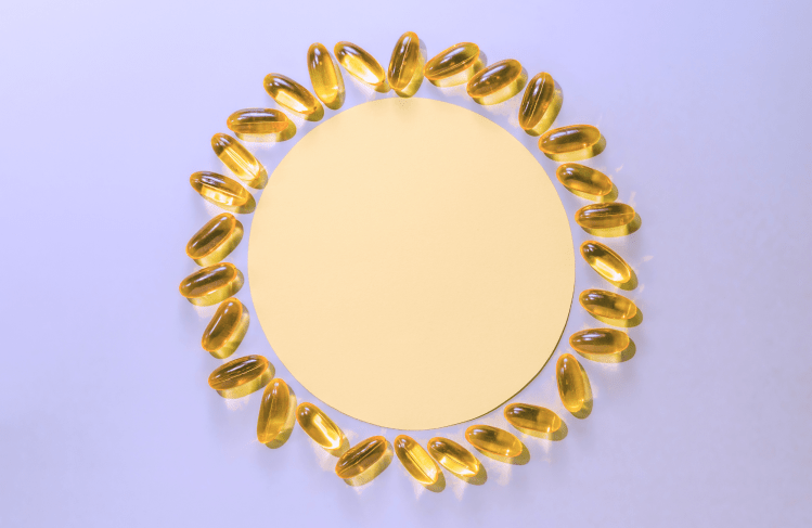 Yellow gel supplements around a yellow paper cut-out. Shaped to resemble a sun.